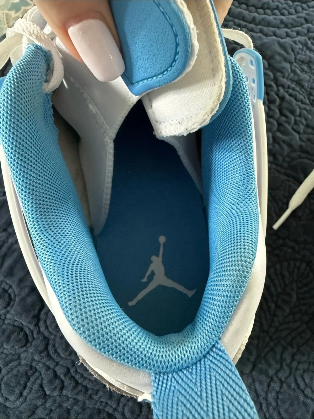 Air Jordan Retro Style White & University Blue Sneakers